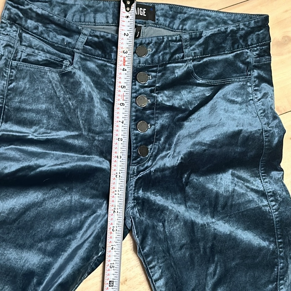 Paige-Velvet Pants Hoxton  blue  Button Front Excellent Condition size READ! - Picture 3 of 16